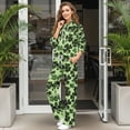 thumbnail image 3 of SCRAWLGOD St. Patrick's Day Four Leaf Clover Print Black Green Women 2 Piece Outfits Fall Sweatsuits Turtleneck Sweatshirt Wide Leg Sweatpants Lounge Sets Cozy Fashion Pullover Tracksuit, XS, 3 of 7