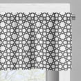 thumbnail image 5 of Ambesonne Geometrical Valance & Curtain, Ornamental Stars Motifs, 55"x30", Charcoal Grey and White, 5 of 7
