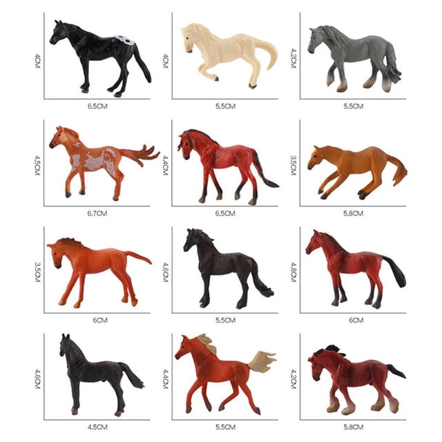 Juguete educativo BuyWeekMX 12 piezas mini figuras de acción caballo PVC