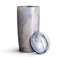 thumbnail image 2 of 20oz Tumbler with Lid and Straw Stainless Pink & Gold Marble Steel Vacuum Insulated Water Coffee Tumbler Cup, Double Wall Vacuum Insulated Travel Mug Reusable Tumblers for Ice Drinks, Hot Beverage, 2 of 7