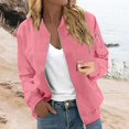 thumbnail image 5 of Bovemsi Bomber Jackets for Women Jacket Casual Coat Zip Up Outerwear Windbreaker With Pockets Light Jackets, 5 of 9