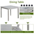 thumbnail image 6 of GZXS 5-Piece Dining Table Set with Crystal Diamond Accent Trim, 34.5" Square Wooden Table and 4 Upholstered Linen Chairs, Modern Dinette Set for Dining/Living Room/Small Apartment, Silver Gray, 6 of 8