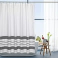 thumbnail image 5 of CheAAlet Striped Printed Bathroom Partition Curtain Dark Gray Perforated Bathroom Curtain Waterproof and Stylish Patterned Shower Curtain with Weighted Hem for Privacy, 5 of 6