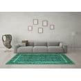 thumbnail image 3 of Ahgly Company Machine Washable Indoor Round Persian Turquoise Blue Traditional Area Rugs, 5' Round, 3 of 4