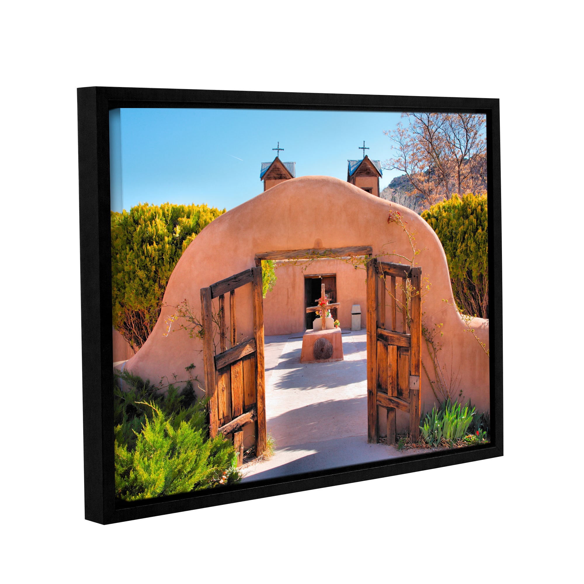 ArtWall Steve Ainsworth "Gate to Chimayo" Gallery-Wrapped Floater-Framed Canvas