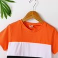 thumbnail image 6 of Coerni Toddler Baby Boys Short Sleeve Color Block Stripe Print T Shirt Tops Short Pants Outfits Kids Summer Clothes, 6 of 9