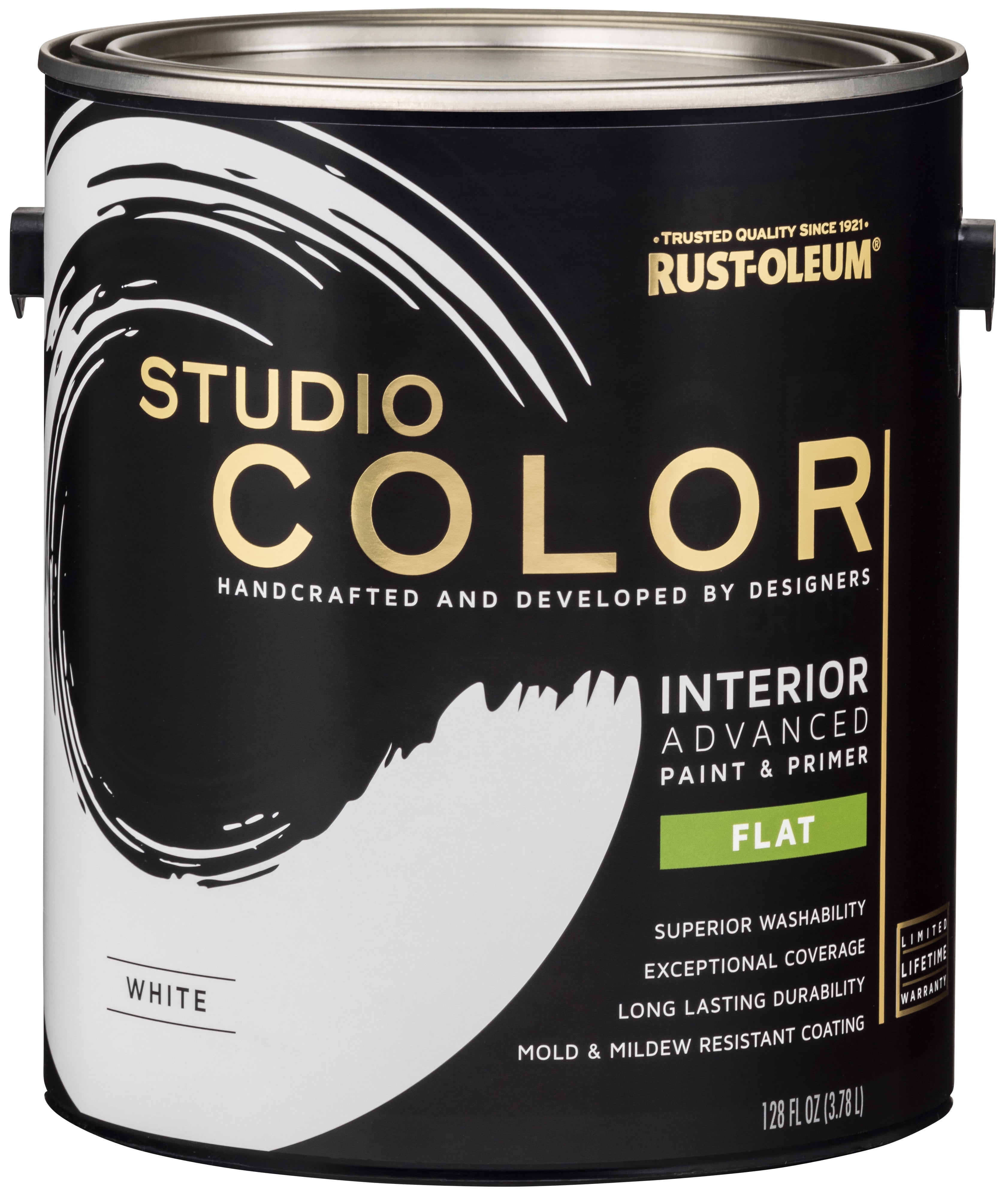 White, Rust-Oleum Studio Color Interior Paint + Primer, Flat Finish, Gallon
