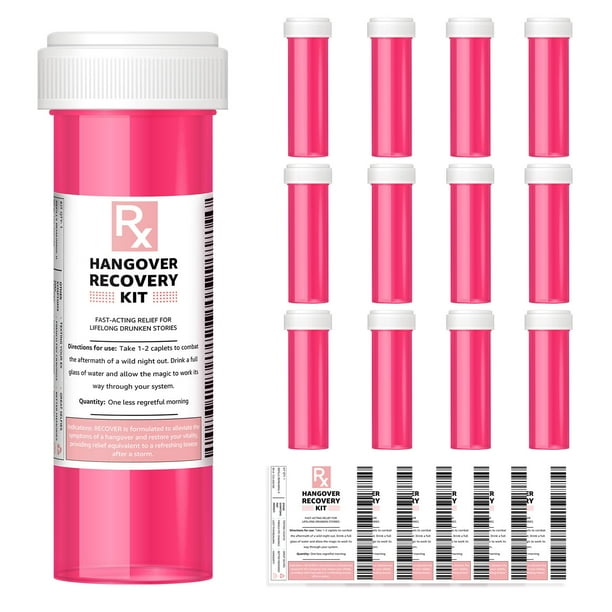 Kit de botellas para resaca LOVEVOYAGE para despedida de soltera, paquete de 12
