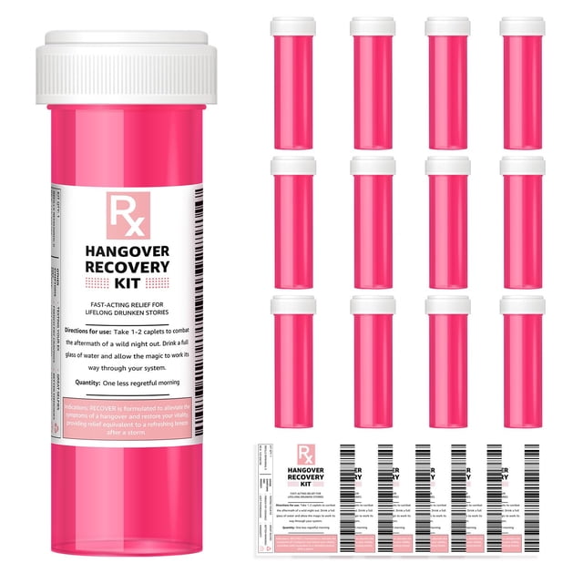 Kit de botellas para resaca LOVEVOYAGE para despedida de soltera, paquete de 12
