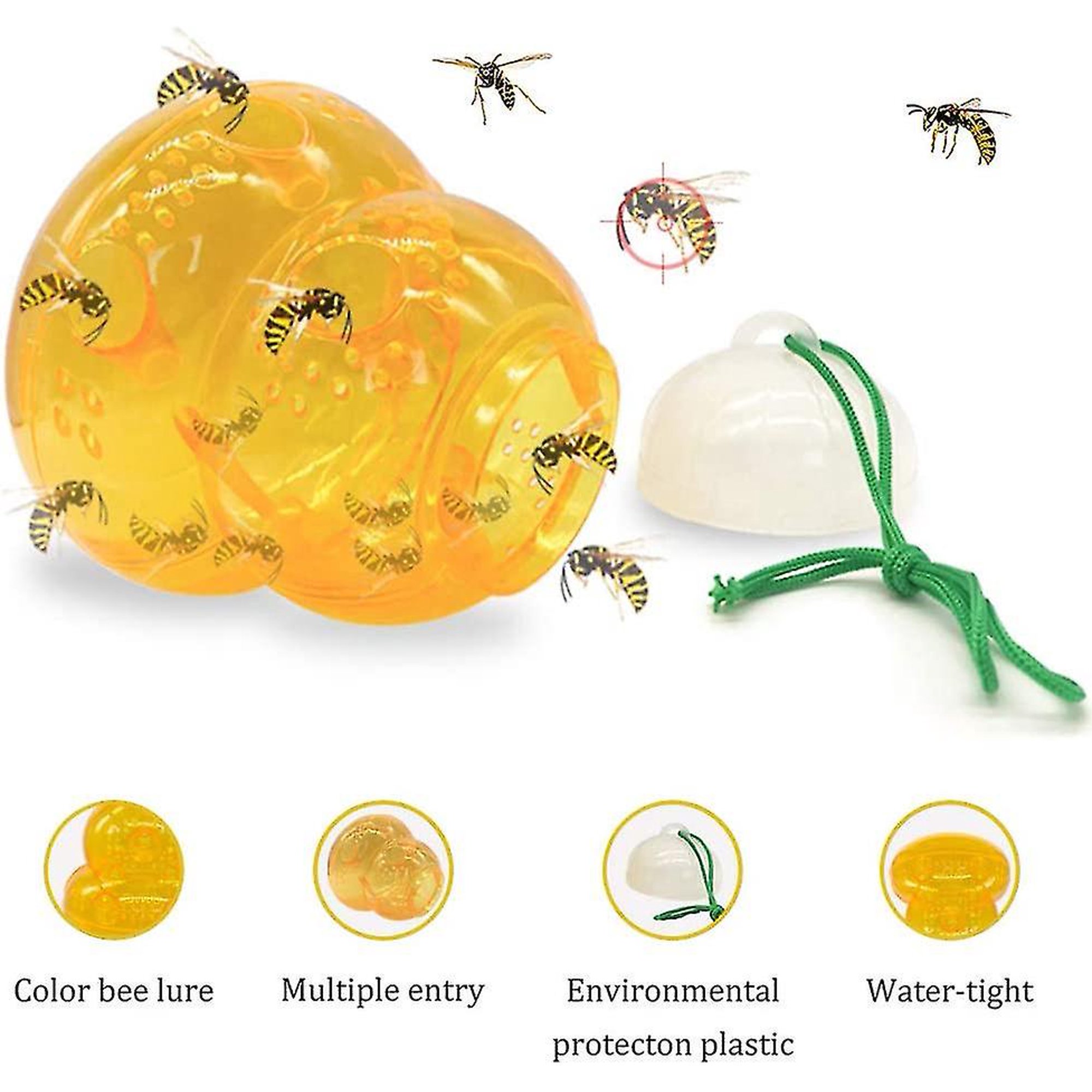 Wasp Trap 2pcs Wasp Catcher, Vest Traps, Fruit Fly Traps, Horn Trap