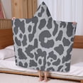 thumbnail image 5 of White and Black Of Leopard Print Hooded Bath Towel，60"x35" for Ages 3 To 12 Kids, Quick Dry Lightweight Soft Microfiber Hood Beach Towel Cover Up for Kids, 5 of 7