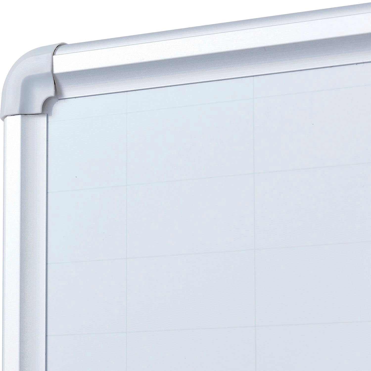 Global Industrial 695784 Magnetic Steel Dry Erase Planning Board with Aluminum Frame, 1 x 2 Grid - 48 x 36 in.