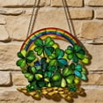 thumbnail image 4 of St. Patrick's Day Suncatcher Indoor Stained Window Hanging - Four-Leaf Clover Window Hanging Decoration - Handmade Sun Catcher Decor for Garden Home, 4 of 4