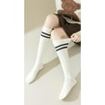 thumbnail image 5 of JIANFANG Striped Knee High Socks for Women Teen Girls Preppy Style Cotton Long Tube Sock Stripes, 5 of 7