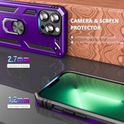 Starshop iPhone 17E Case Phone Cover Shockproof Ring Stand Case With Glass Screen - Purple