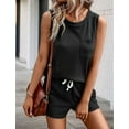 thumbnail image 3 of 2 Piece Short Set for Women Sleeveless Halter Tank Top and Shorts Lounge Set Two Piece Summer Vacation Beach Set Black XL, 3 of 6