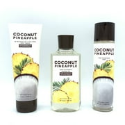 Bath and Body Works Coconut Pineapple Body Cream, Shower Gel and Fine Fragrance Mist 3-Piece Bundle