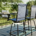 thumbnail image 5 of Summit Living 2-Piece High Top Outdoor Metal Swivel Bar Stools, Patio Textilene Counter Height Chairs, Blue, 5 of 9