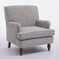 thumbnail image 3 of Euroco Vintage Upholstered Linen Fabric Armchair with Antique Solid Wood Legs, Accent Chair Single Sofa Chair for Living Room, Bedroom,Coffee, 3 of 8