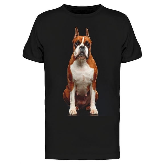 Boxer Dog With Lifted Ears T-Shirt Men -Image by Shutterstock, Male x-Large
