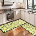 thumbnail image 3 of Kitchen Rugs Sets Of 2,Yellow Lemon Fruit Flowers Yellow Pattern Anti Fatigue Kitchen Mat Rugs Non Slip Washable,Decorative Kitchen Floor Mats for Kitchen,Sink,Laundry,17"x47"+17"x47", 3 of 5