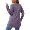 thumbnail image 4 of zbxnLI Women's Sweaters Knit Long Sleeve Tunic Tops Crew Neck Loose Pullover Sweater Solid Color, 4 of 5