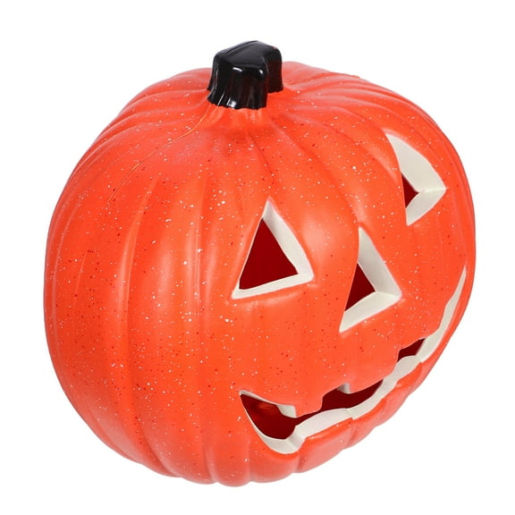 Uonlytech Decoration Pumpkin Lantern Orange 1Pack 7.9In Plastic Table Arrangement