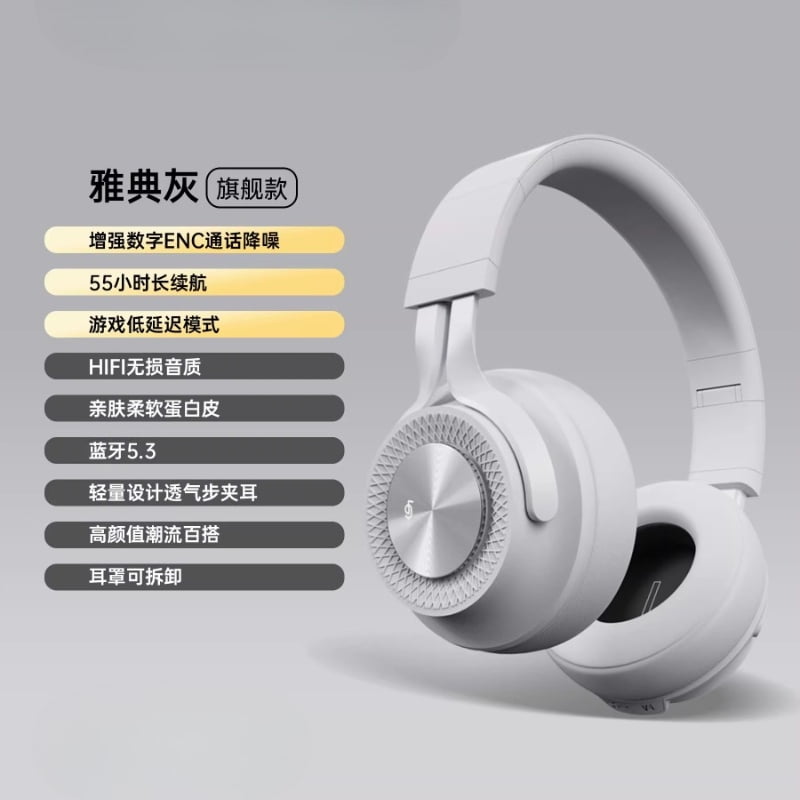 Fingertime Wireless Bluetooth Headphones for Sports & Gym, Over-Ear Headset with Microphone for Students, Fashion Noise Cancelling