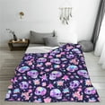 thumbnail image 5 of Rateoe crystal Skull flower cool Print Fuzzy Fleece Throw Blanket Extra Large,Super Soft,Fluffy and Warm Blankets for Couch,Bed,All Season Use (50"x40"), 5 of 8