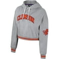 thumbnail image 2 of Women's The Wild Collective Heather Gray Clemson Tigers Cropped Shimmer Pullover Hoodie, 2 of 3