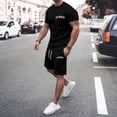 thumbnail image 2 of Valora Men Fahion Outfit Men's Suits Product Category Refined Casual T Shirt Top and Shorts Set for Daily Wear Modern Street Style Comfortable Summer Materials for Men Black 2XL, 2 of 6