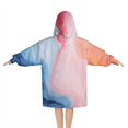 thumbnail image 2 of Blue Pink Orange Marble Blanket Hoodies for Kids 6-13YR Oversize Wearable Blanket Hoodies for Boys Girls Teens, 2 of 7