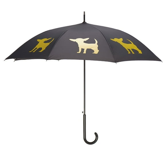Chihuahua Umbrella - Yellow on Black