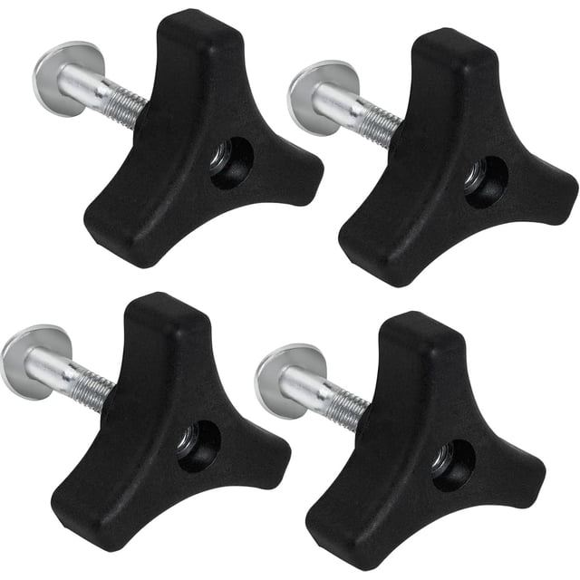 Lawn Mower Handle Bolts 4 Sets T-Handle Nut Screw Bolts Triangular Handle Fastening Screw Set Universal Fixing Nut Replacement Parts Lawnmower Handle Wing Nut for Honda & Most Lawn Mower Machine