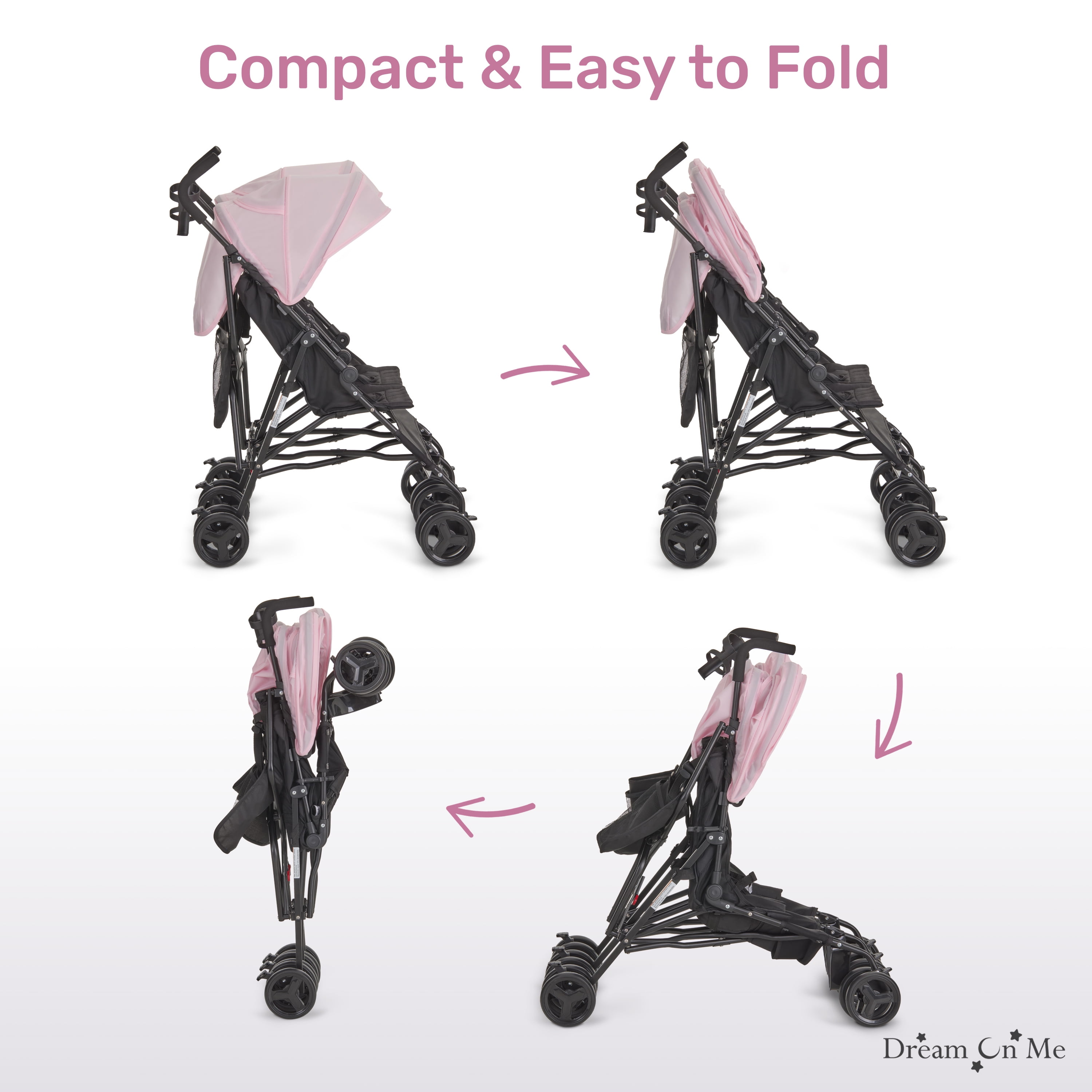 Dream On Me Twin Venture Umbrella Stroller, Pink