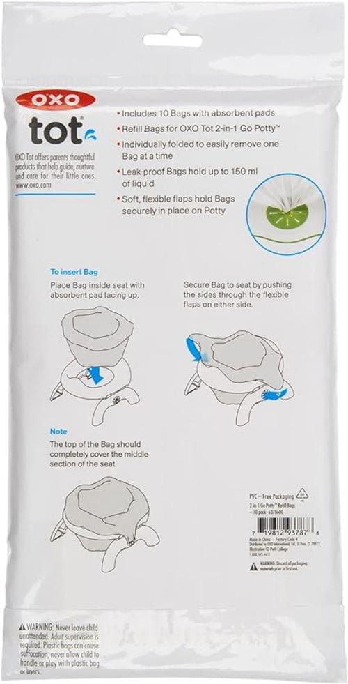 OXO Tot - 2-in-1 Go Potty Refill Bags - At Home or On-the-Go Compact Stand-Alone Potty