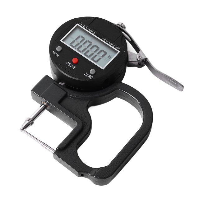 Digital Thickness Gauge, 0.0005 inch Resolution Wide Application Thickness Meter Aluminum Alloy Multifunctional for Paper
