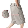 thumbnail image 3 of TAIAOJING Men's Relaxed Straight-Fit Pants Casual Solid Mid Waist Elastic Mid Waist Loose Cargo Shorts Multi Pockets Trousers, 3 of 7