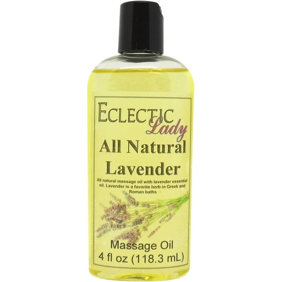 Lavender Massage Oil by Eclectic Lady, 4 oz, Sweet Almond Oil and Jojoba Oil