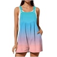 thumbnail image 2 of Sentmoon Workout Jumpsuits for Women Women Casual Outfits Sleeveless with Print Button Down Loose Fit Spaghetti Strap Romper Dress with Pockets Summer for Beach and Vacation, 2 of 7
