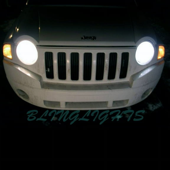 For Jeep Compass Bright White Replacement Light Bulbs for Headlamps Headlights Head Lamps Lights Upgrade