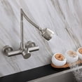 thumbnail image 2 of Stainless Steel Kitchen Faucet Wall Mounted Kitchen Sink Tap 360° Swivel Sink Mixer Brushed Kitchen Taps, 2 of 5