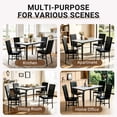 thumbnail image 4 of Syngar 5 Piece Adult Modern PU Leather Storage Dining Table with Chair, Dark Brown Chair/White Tabletop, 4 of 8