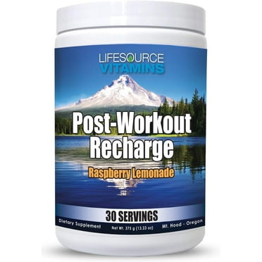 LifeSource Vitamins Post Workout Recovery Powder with BCAAs, L-Citrulline, L-Glutamine, Raspberry Lemonade