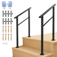 thumbnail image 1 of BeesClover Metal Handrails for Outdoor Steps, Metal Hand Rails for Outdoor Steps,Outdoor Stair Handrail Kit, Aluminum & Wrought Iron Hand Railings for Outdoor Steps, for Safety & Stability, 1 of 7