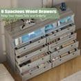 thumbnail image 4 of Shop and Save 55-Inch Sleek Antique Light Dresser Featuring 8 Drawers, LED Lighting, and Charging Station – Perfect Storage Solution for Bedroom, Living Room, or Entryway, 4 of 7