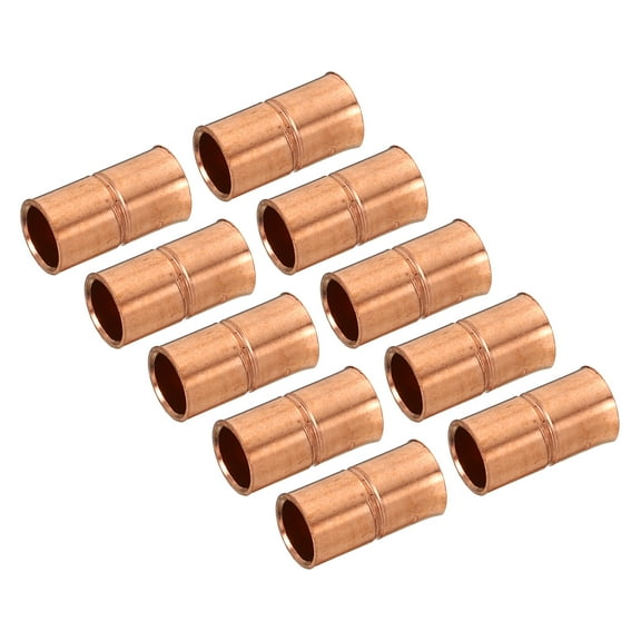 Uxcell 1/4 Inch ID Straight Copper Coupling Sweat End Welding Joint Pipe Fitting 10 Pack