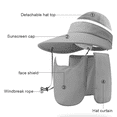 thumbnail image 2 of Sombreros de sol de verano con protección solar para hombres y mujeres, sombreros de pescador transpirables para pesca al aire libre, ala grande desmontable, 2 of 5