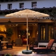 thumbnail image 6 of Ainfox 7.5ft Hula Thatched Tiki Umbrella with Light,Hawaiian Style Beach Umbrella,Outdoor Patio Table Umbrella,Market Umbrella with 6 Sturdy Ribs, Push Button Tilt, 6 of 7