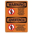 thumbnail image 1 of SignMission OS-WS-A-1824-L-12552 18 x 24 in. OSHA Warning Sign - Do Not Enter When Light Bilingual, 1 of 1